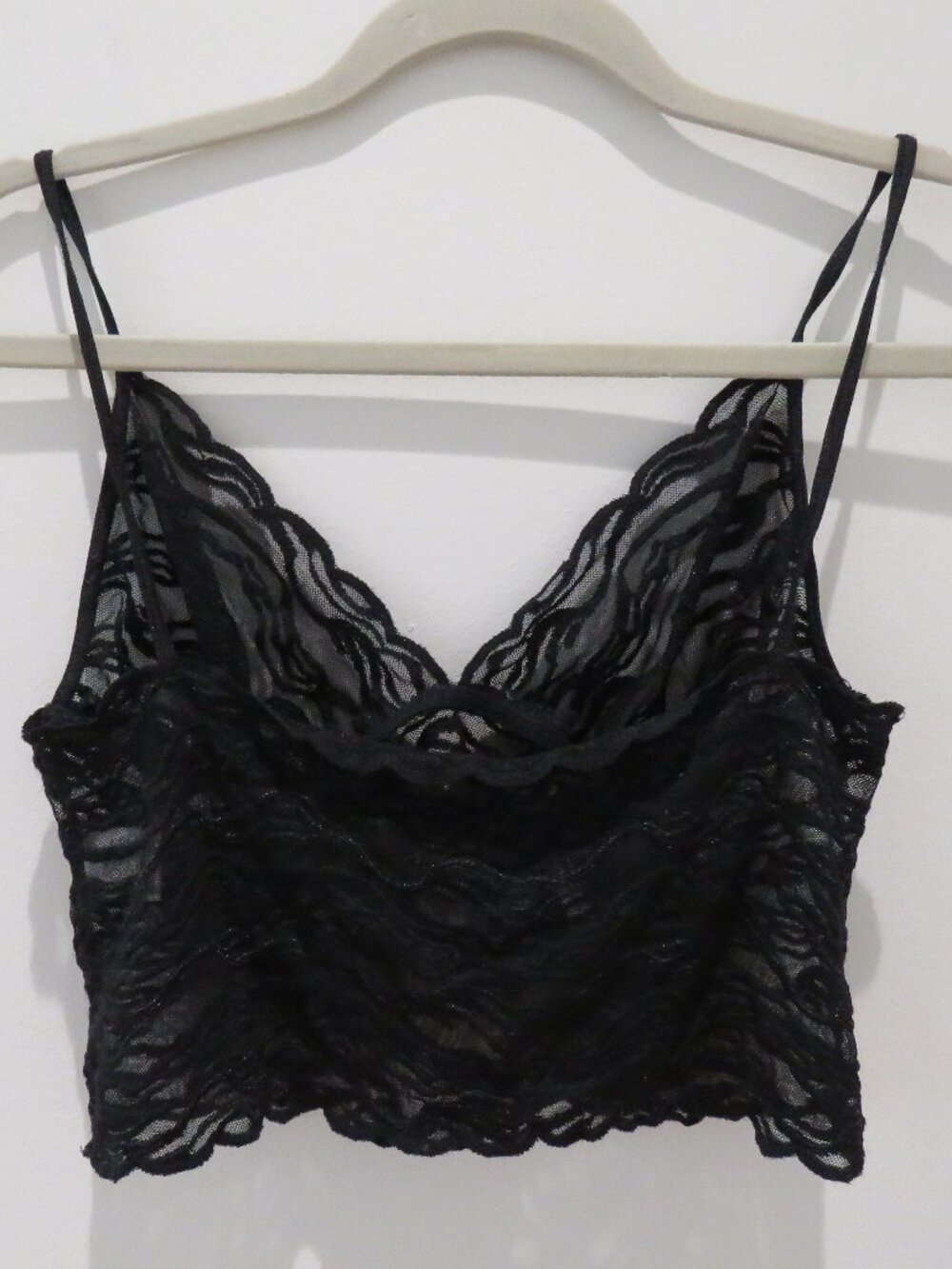 VINTAGE BCBG INTIMATES Semi Sheer Black Babydoll Cami Crop Top Black Whimsigoth - Picture 7 of 10